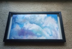Glass Mounted Pastel ‚Clouds‘