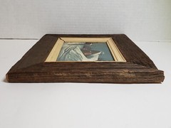 Original Vintage Charles G. Blaylock Painting Cabin in Snow Rustic Wood Frame