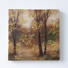 Radiant Autumn Forest Original Oil Painting Impressionist Landscape Wall Art