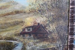 Vintage Homestead Oil Painting On Masonite Joseph Charles Frumes 1983