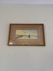 Vintage Original Stella Scott 1905 Seascape Watercolor