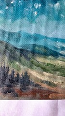 ORIGINAL Oil Painting Impressionism Landscape Milky Way Galaxy Night Sky 5″ x 7″