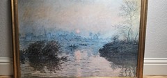Claude Monet,Sunset over the Seine at Lavancourt 1880Size with frame 34in x 23in