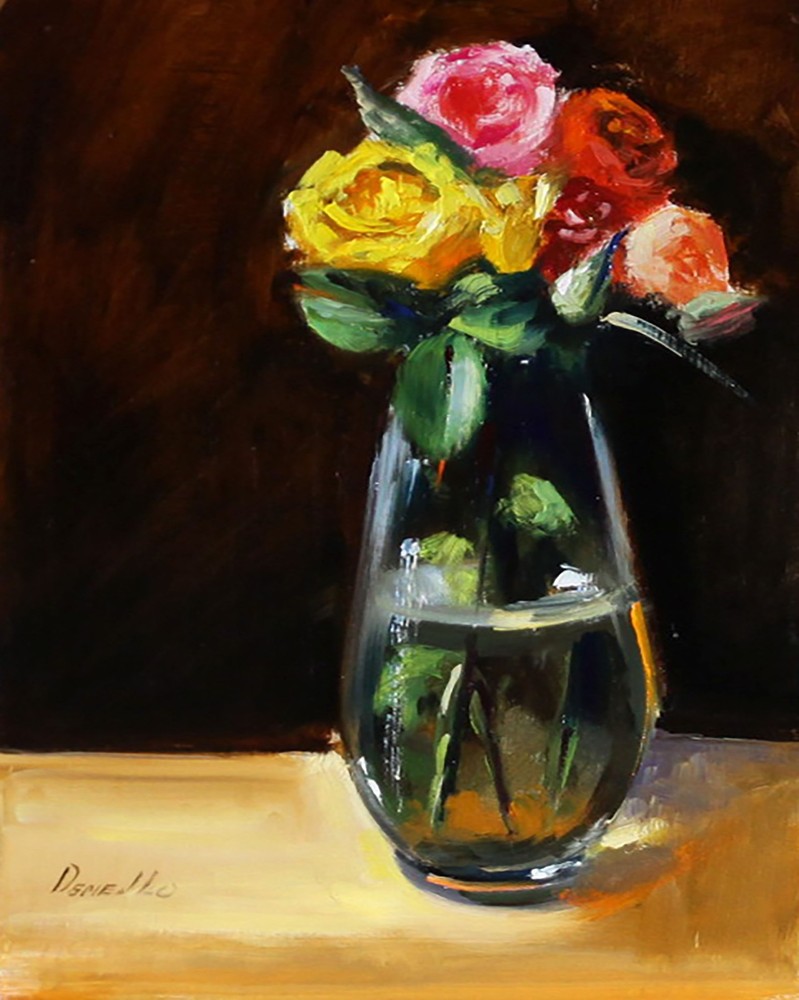 ROSES Flowers Still Life Oil painting UKRAINE 8X10