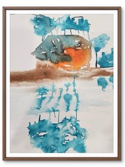 Abstract Expressioinistic Unique Old Camp Original Wall Art 14X11 Paper