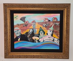 Nelson De La Nuez Original Ditching Dorthy Signed Fingerprint Street Pop Art