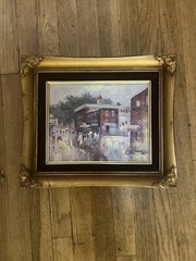 Anton’s Sipos Signed Vintage Hand Embellished Giclee Print On Canvas Board