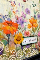 Original Handmade Floral Butterfly 5×7 Canvas Signed Contemporary Mixed Media