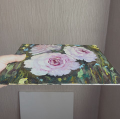 Blooming flowers peonies, Wildflower original, Impression oil painting