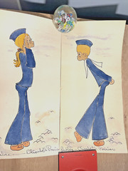 Vintage Watercolor Painting QUEBEC SAILOR BOY AND GIRL ELISABETH POIRIER LOT 2
