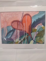 Vintage Abstract Study Signed – HLB 14×11 Wall Watercolor Painting