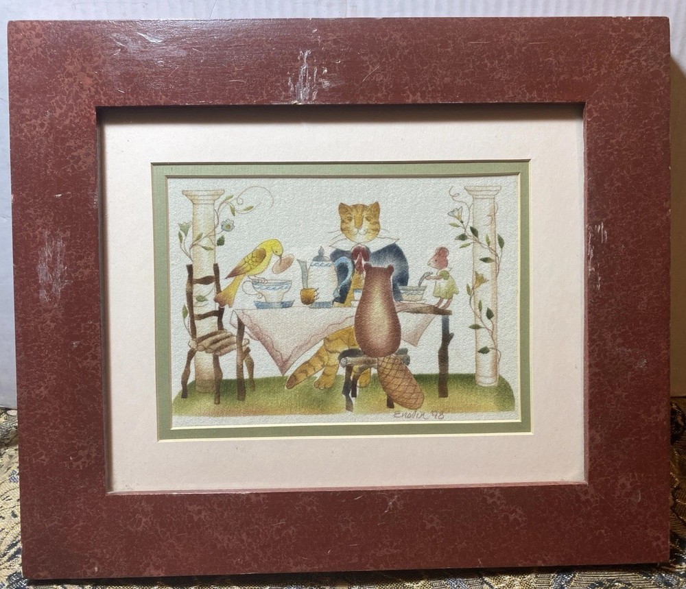 ORGNL Theorem Painting by American Folk Artist Pat Enslin ‘98 Framed 13” X 11”