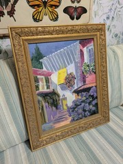 Vintage 21 X 25 Ornate Gold Framed Original Casa De Leon Oil Painting On Canvas