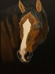Leah Smith Horse Portrait 20×16 Original Framed Acrylic Contemporary Painting