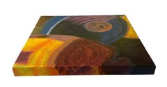 SM Palmer Abstract Art Painting Reproduction Mounted On Wood Frame 12” X 12” #2