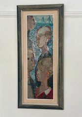 Original Swedish Oil on Panel – “Three Boys” by Bertil Wahlberg 39 × 85 cm