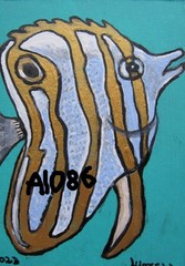 A1238 ORIGINAL ACRYLIC ACEO PAINTING BY LJH „PUFFER FISH“