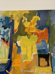 Mid Century Painting Modernist Abstract Expressionism Cubist Cubism STILL LIFE