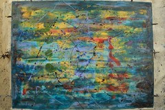 Jackson Pollock Style Giant Canvas Painting 84”X62” (7 Foot) Abstract Modern XL