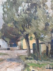 Impressionist Painting Johannes Britze 1895-1960 Denmark Village Landscape