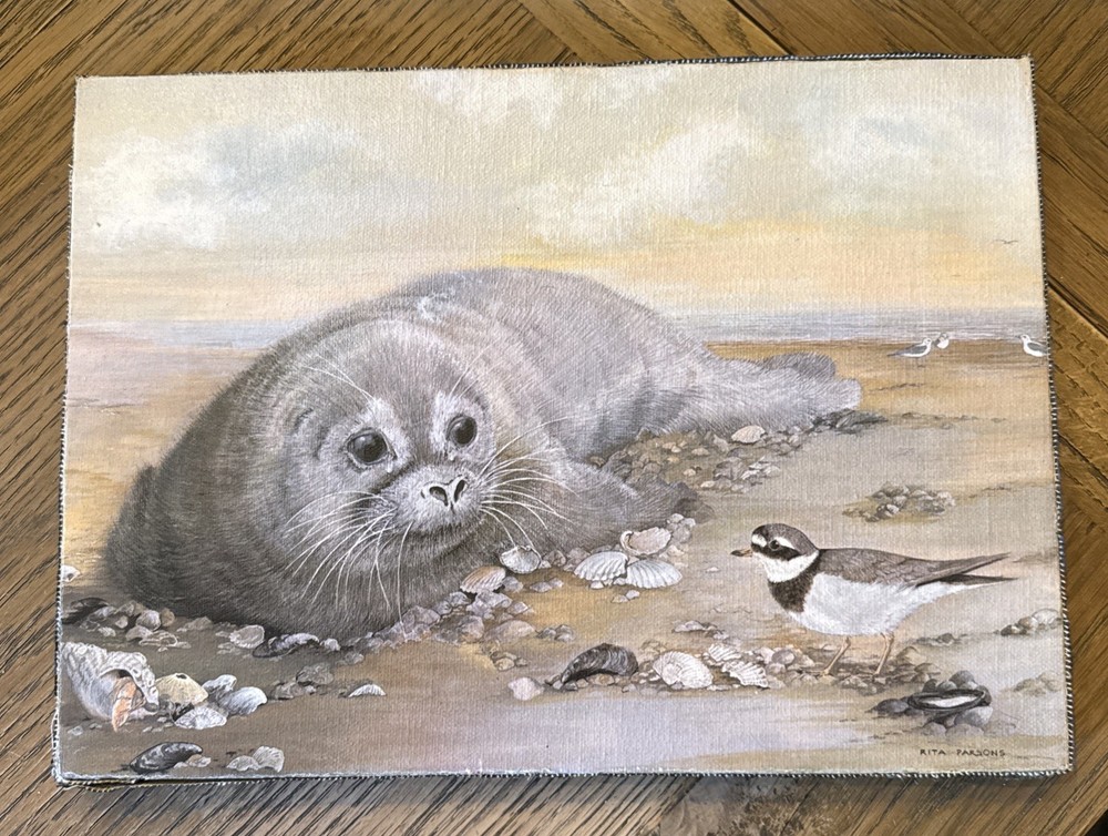 Giclees Print Of Oil Painting Coastal Beach Nautical 12 X 9 Wood & Canvas
