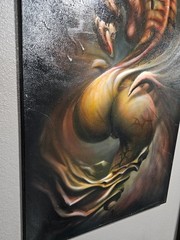 Original S. Victor Whitmill Oil Painting Signed 2004 Alien Surreal Canvas 24×48
