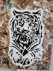 White Tiger Acrylic Original 3D Painting Unframed 11×14 Stretched Canvas