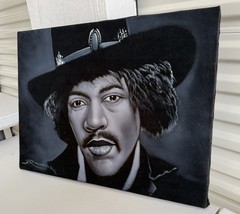 Vtg 1970’s Original Jimmy Hendrix Painting Black Velvet Signed ROCK N ROLL RARE