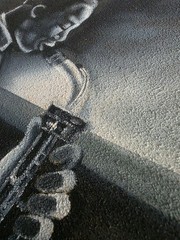 🎷Vintage Acrylic Painting M. Harold Textured Saxophone Jazz 20×16🖤