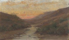 Painting Manfred Lindemann Drum? Landscape Study Oil on Painting Board Circa 1900