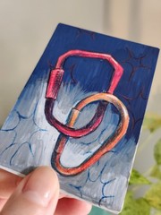 ACEO Original Pride Carabiner Art LGBTQ Gay wlw Rachelle
