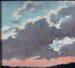 Original DEBORAH QUINN MUNSON ‚Clearing Sky‘ Pink Clouds Contemporary PAINTING
