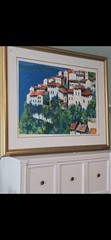 Bill Olendorf „Eze“ French Riviera Village Signed AP 15/25 Framed Lithograph