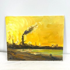 Original Artwork Study 8”x10” Oil On Canvas Panel Refinery Tadeusz Seidel