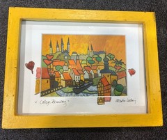 COLLAGE BAMBERG-Original Fauvist/ Cubist Art MARTIN LUDWIG-Germany Framed Signed