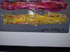 Framed 13 Inch Original Signed Modern Abstract Acrylic Oil Painting New w/ COA