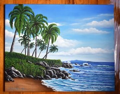 Hawaii Island Oil Painting Original Maui Coast Artist Signed Sold One of a Kind