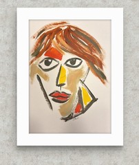 Original Abstract Painting on Paper 9×12 Expressionist Art Color Study
