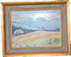 Oil on masonite panel, landscape by Taxco Mexico artist Carl Pappe (1900 – 1998)