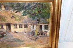 Danish Carpenter Shop by Peder Möller 1920s Oil Canvas Artwork Beautiful