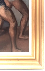 MOSES SOYER LISTED AMERICAN WPA SIGNED ORIG OIL on MASONITE TWO WOMEN FIGURAL