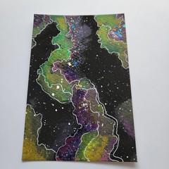 Abstract Sky Acrylic Painting On Water Color Paper 4″x6″ Inch