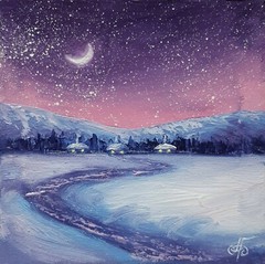 Ukraine Artist Original Winter Landscape Painting Wall Art Decor Gift Signed