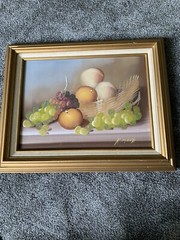 Original oil painting R.Monti Lovely Light Colors Appears Re Framed See Pics