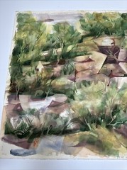 VOSS PAINTING AMERICAN IMPRESSIONISM LANDSCAPE NEAR HIDDEN CANYON 30″ LARGE
