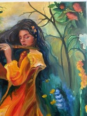 Original Painting Oil, 16×20 inch,Authors Signed Wall Decor Gift Beautiful Woman