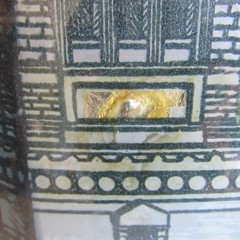 vtg Oval Convex Reverse Glass Painting Statue of Liberty Early 1900s NO FRAME