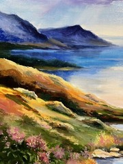 Mountain Original painting oil,18×24 in, Birthday Gift, Handmade Decor,Home Gift