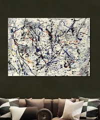 64”X44” Jackson Pollock style canvas ￼painting Acrylic,Abstract, Modern,X Large