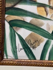 Original Chris Cruz „Baby Giraffe“ Framed Mixed Media Acrylic Watercolor Art
